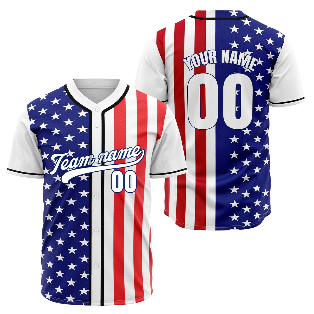 Custom Liberty Stars Baseball Sports Jersey Personalized Uniform with Name &amp; Number