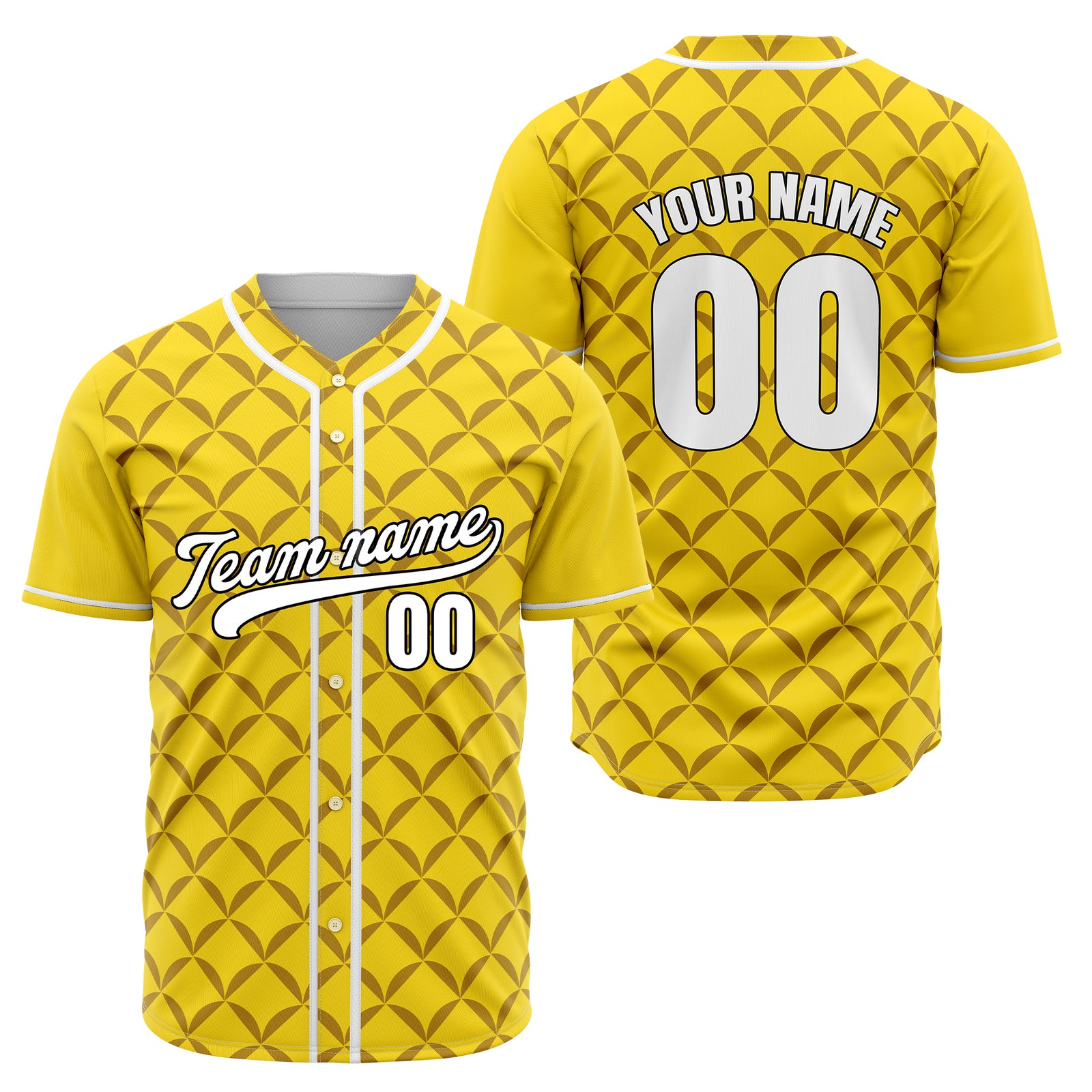 Custom Vertex Vibe Yellow Baseball Sports Jersey Personalized Uniform with Name & Number