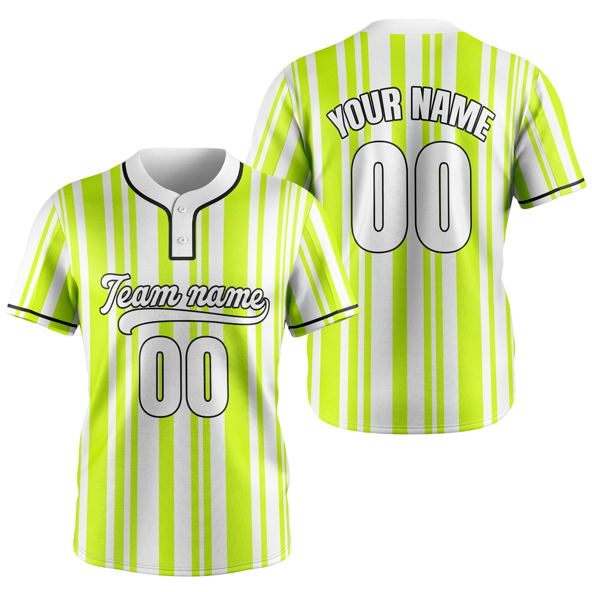 Custom Stripe Fusion Yellow Baseball Sports Jersey Personalized Uniform with Name & Number