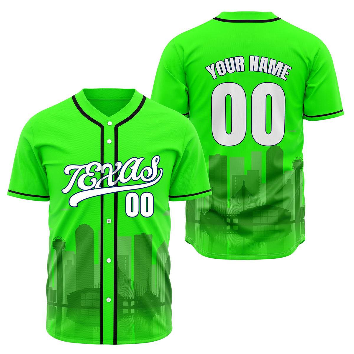Custom City Lights Aqua Baseball Sports Jersey Personalized Uniform with Name & Number