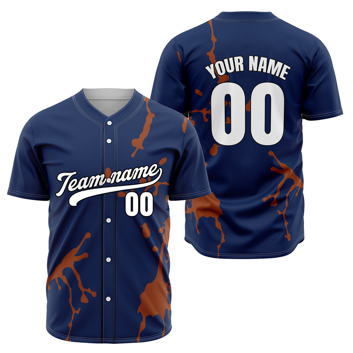Custom Ink Paint Pop Navy Sports Jersey Personalized Uniform with Name &amp; Number