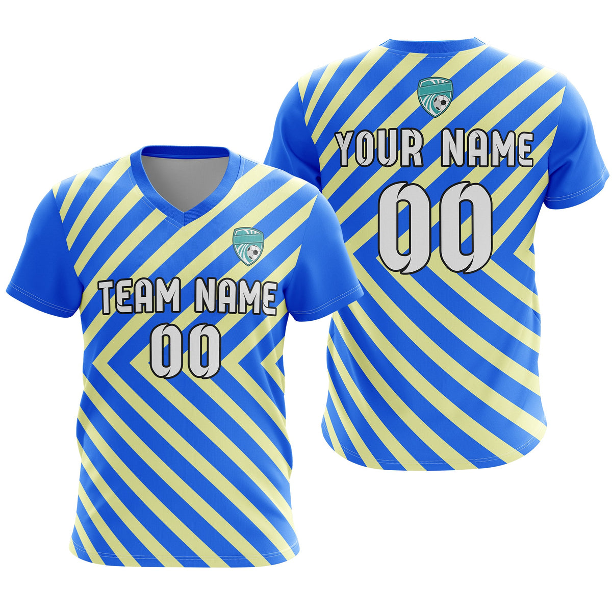 Custom Soccer Swift Stripe V-Neck D3 Sport Tops Jersey