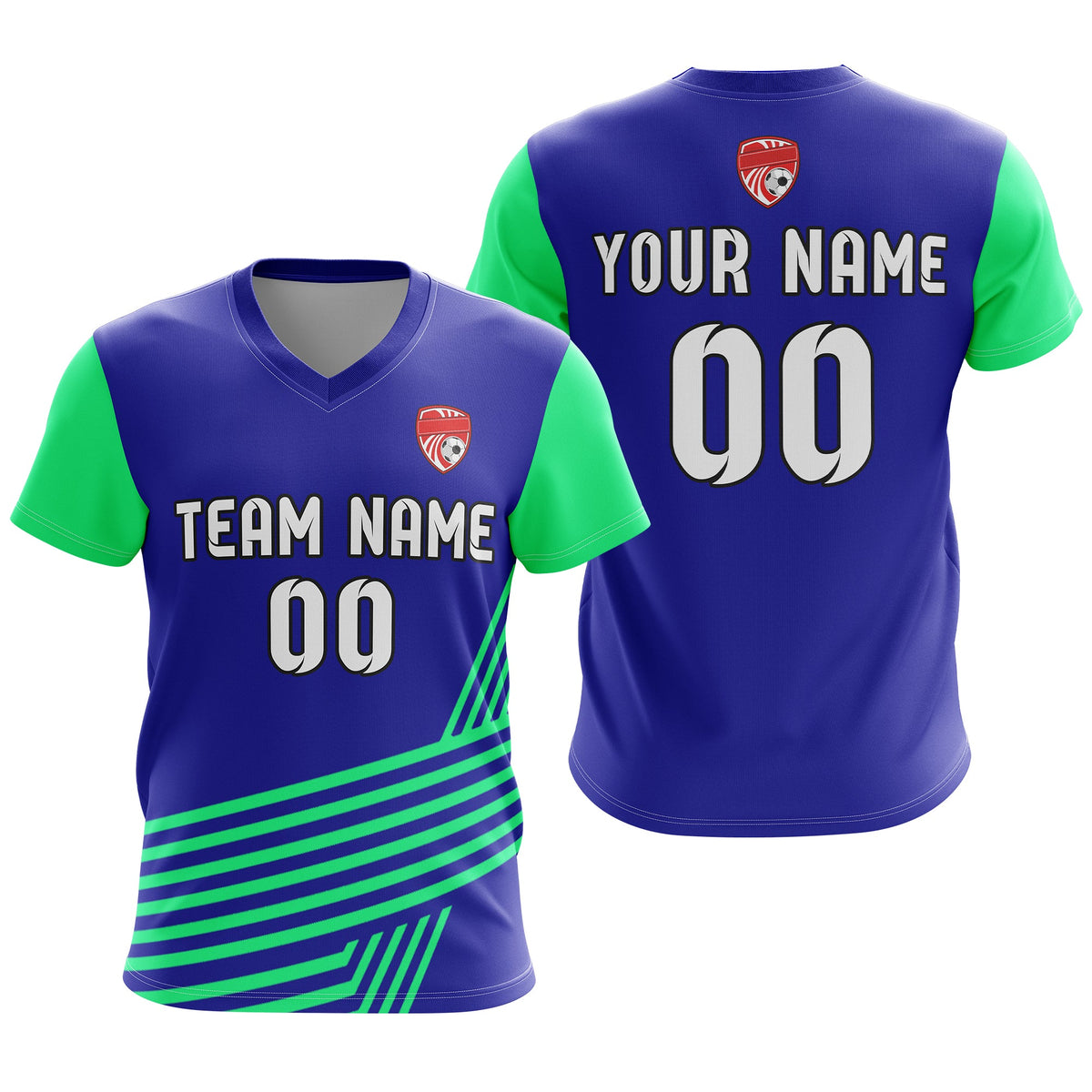Custom V-Neck Side Pattern D4 Rapid Line Soccer Sport Tops Jersey