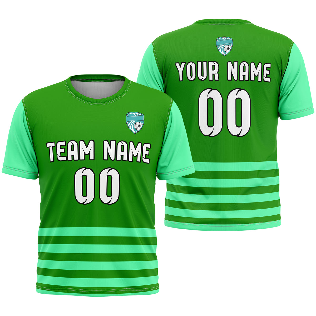 Custom BaseLine Stripe Green Soccer sport Tops Jersey