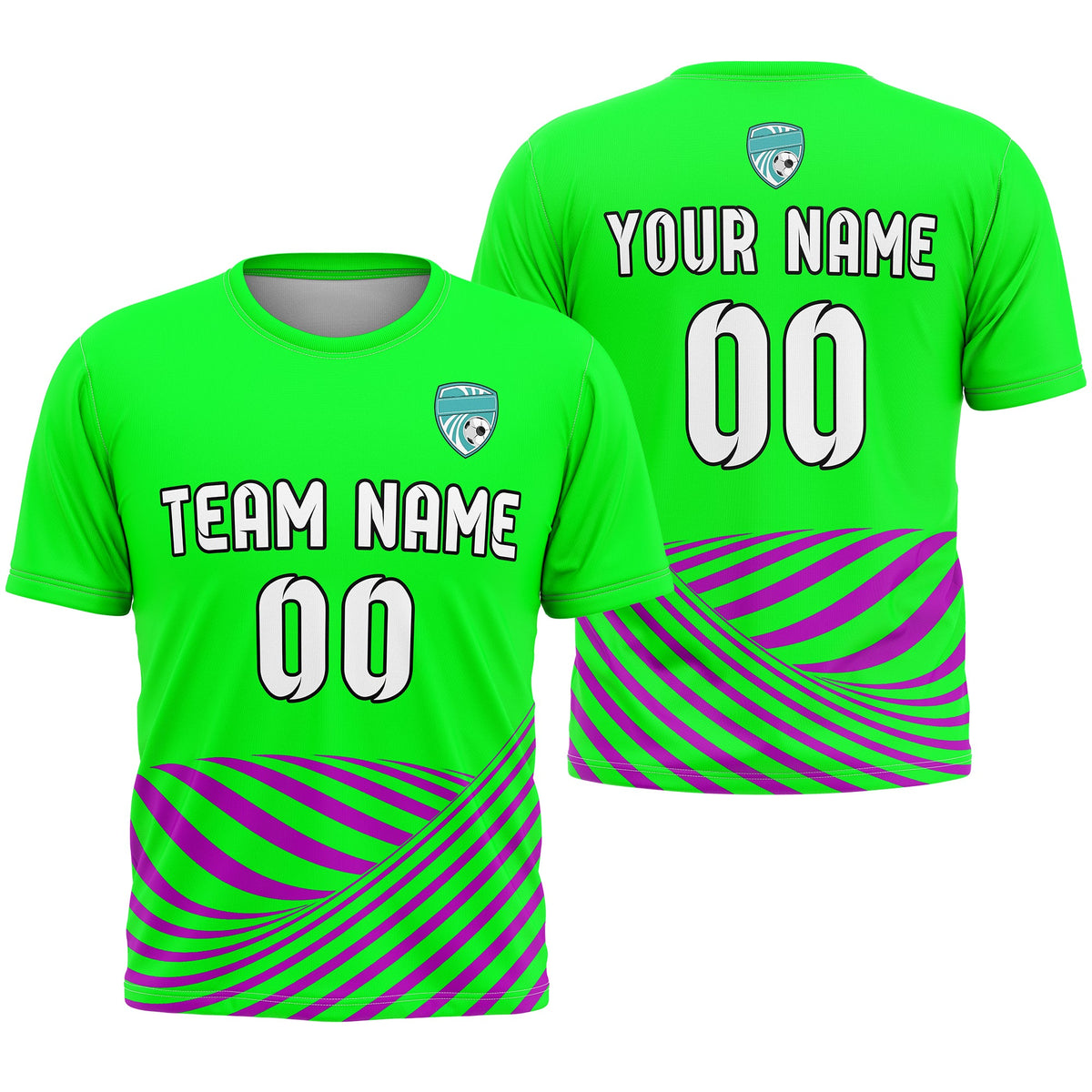 Custom Soccer R Stripes D4 SurgeLine Aqua Sports Tops Jersey