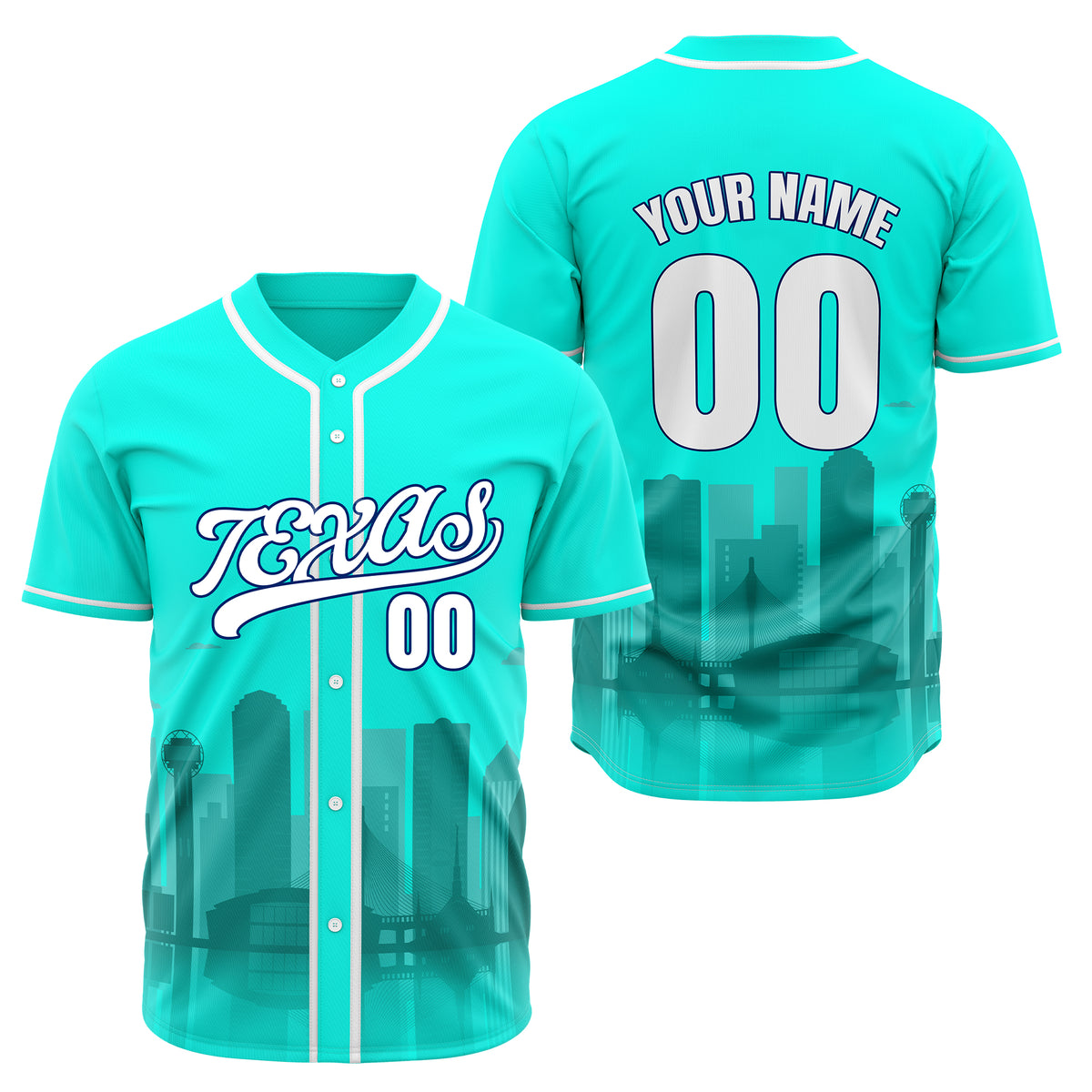 Custom City Lights Blue Baseball Sports Jersey Personalized Uniform with Name & Number
