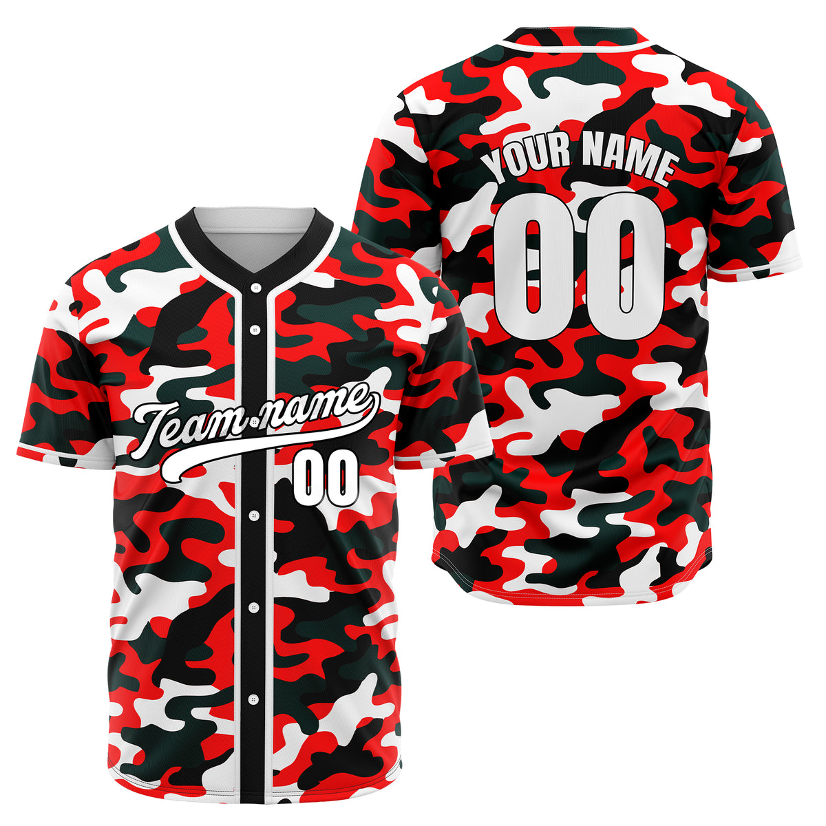 Custom Shadow Command Red Baseball Sports Jersey Personalized Uniform with Name &amp; Number