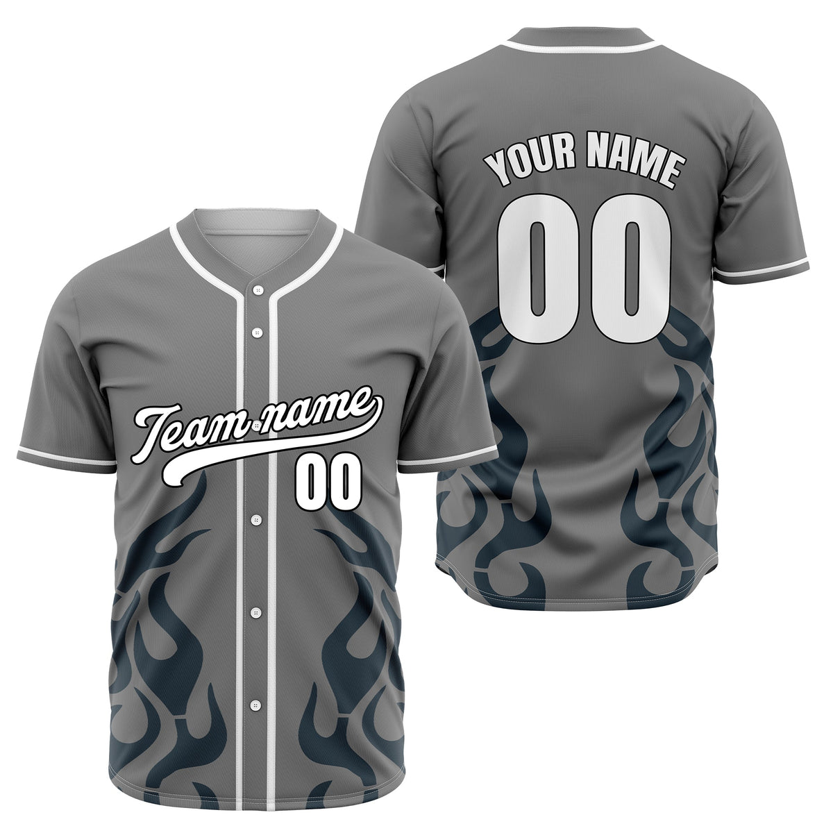 Custom Shadow Flames Aqua Baseball Sports Jersey Personalized Uniform with Name & Number