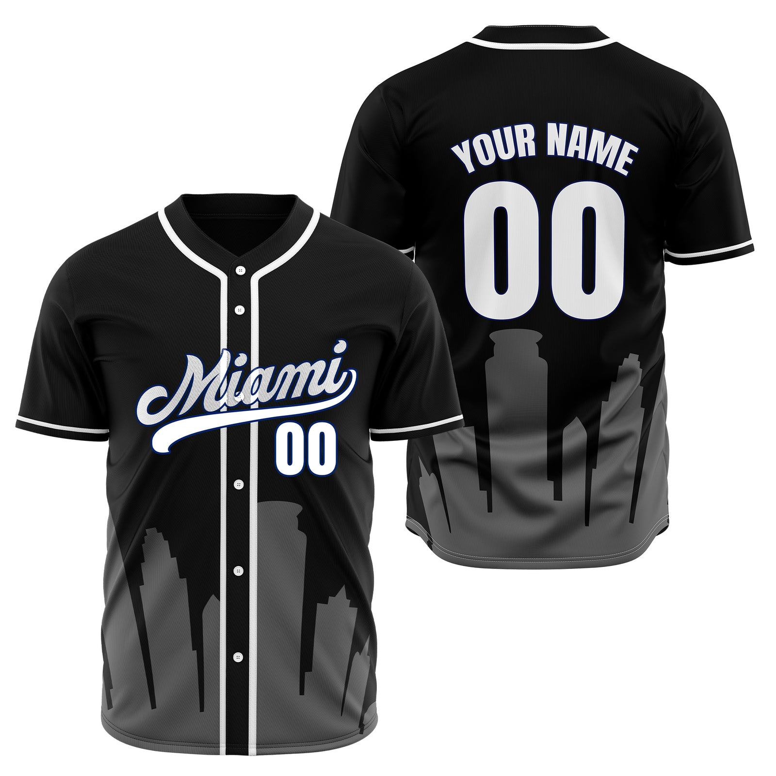 Custom City Tide Black Baseball Sports Jersey Personalized Uniform with Name & Number