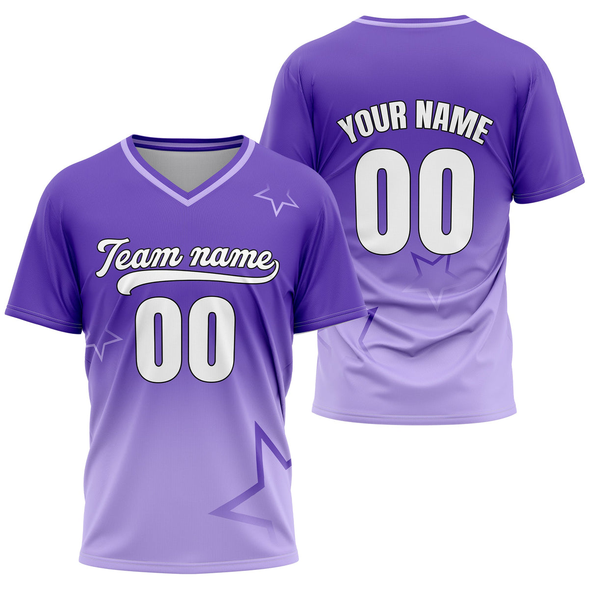 Custom Star Gradient Baseball Aqua Sports Jersey Personalized Uniform with Name & Number