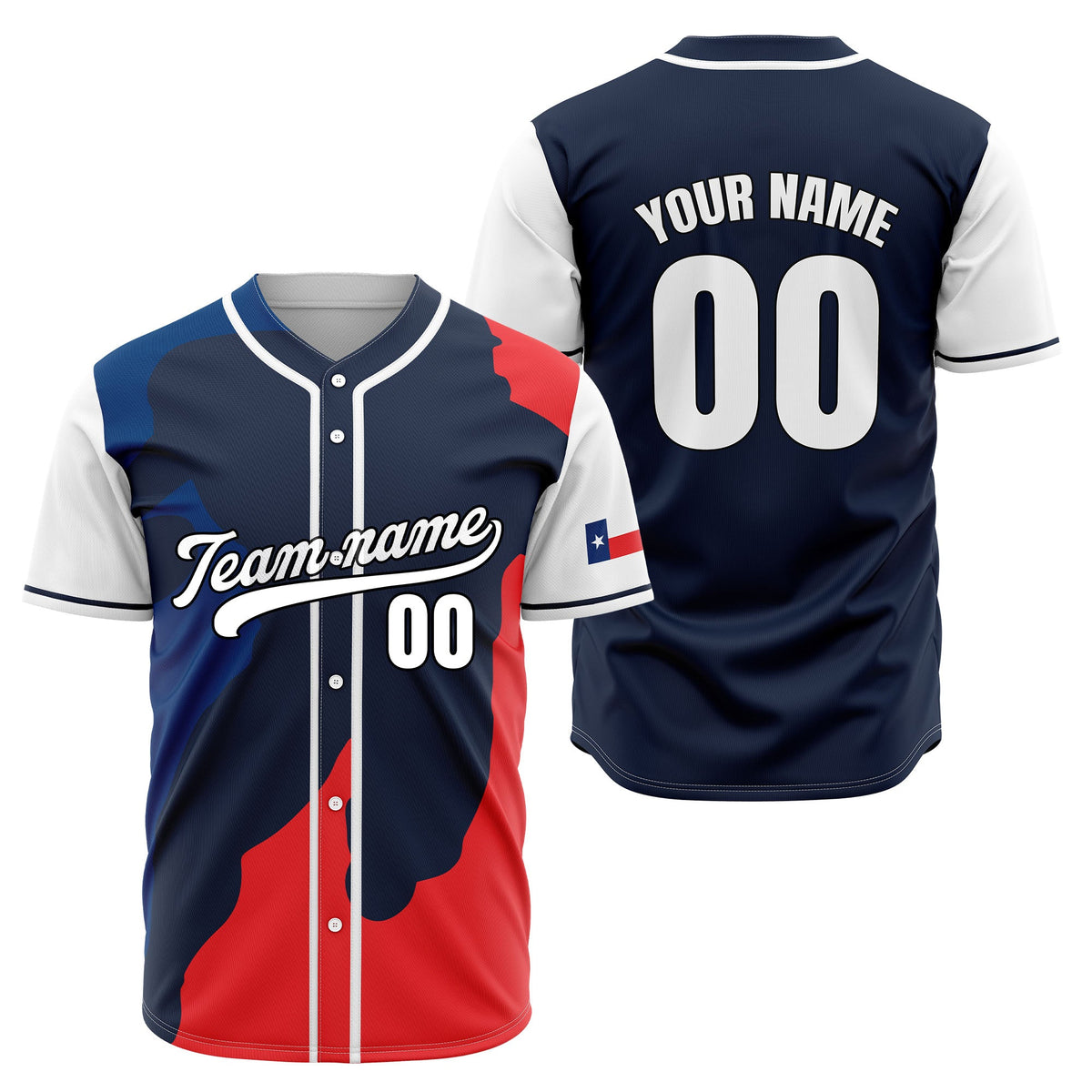 Custom Texas Freedom Baseball Sports Jersey Personalized Uniform with Name &amp; Number
