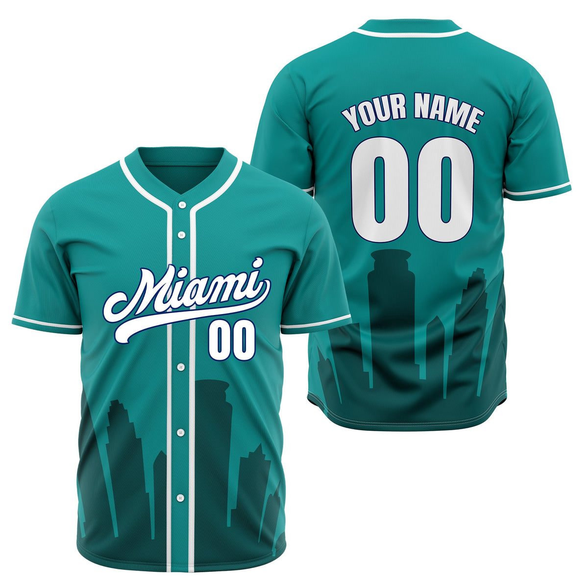 Custom City Tide Aqua Baseball Sports Jersey Personalized Uniform with Name & Number