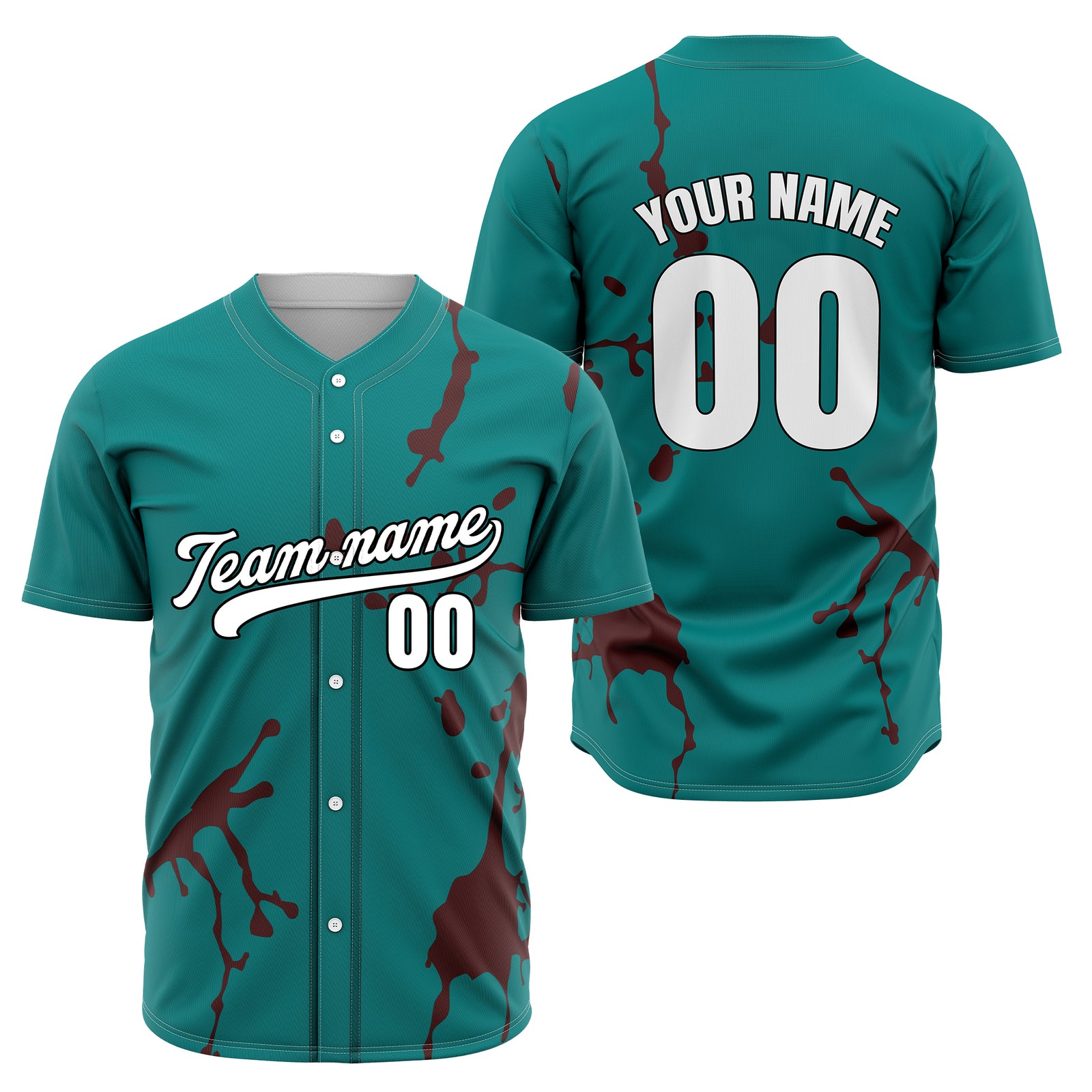 Custom Ink Paint Pop Teal Sports Jersey Personalized Uniform with Name & Number