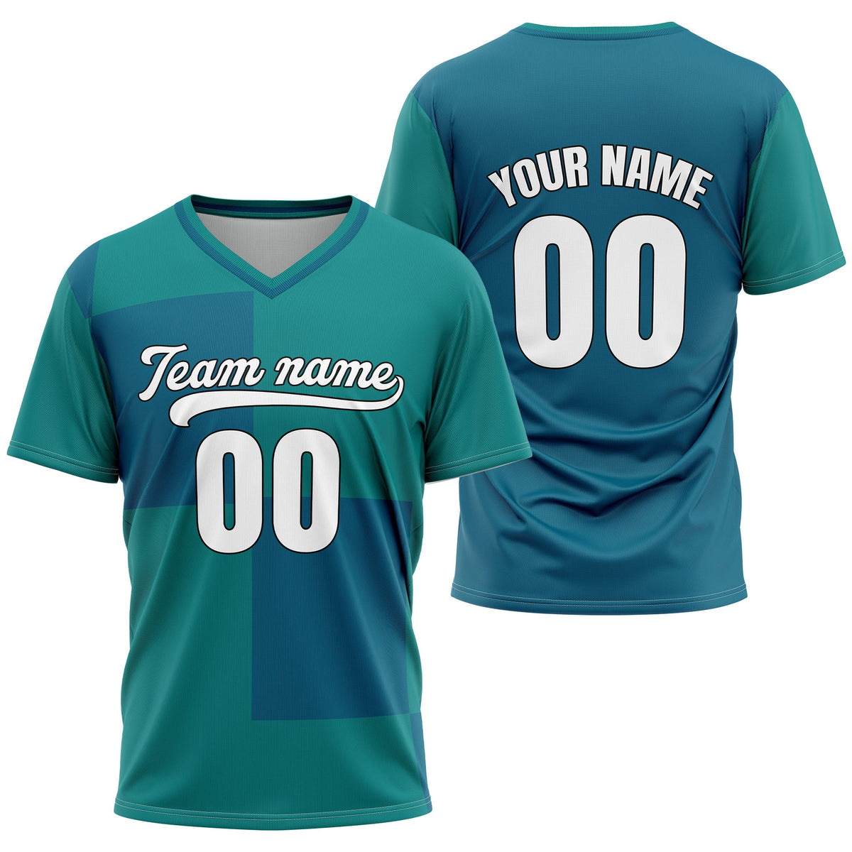 Custom Apex Colorblock Aqua Baseball Sports Jersey Personalized Uniform with Name & Number