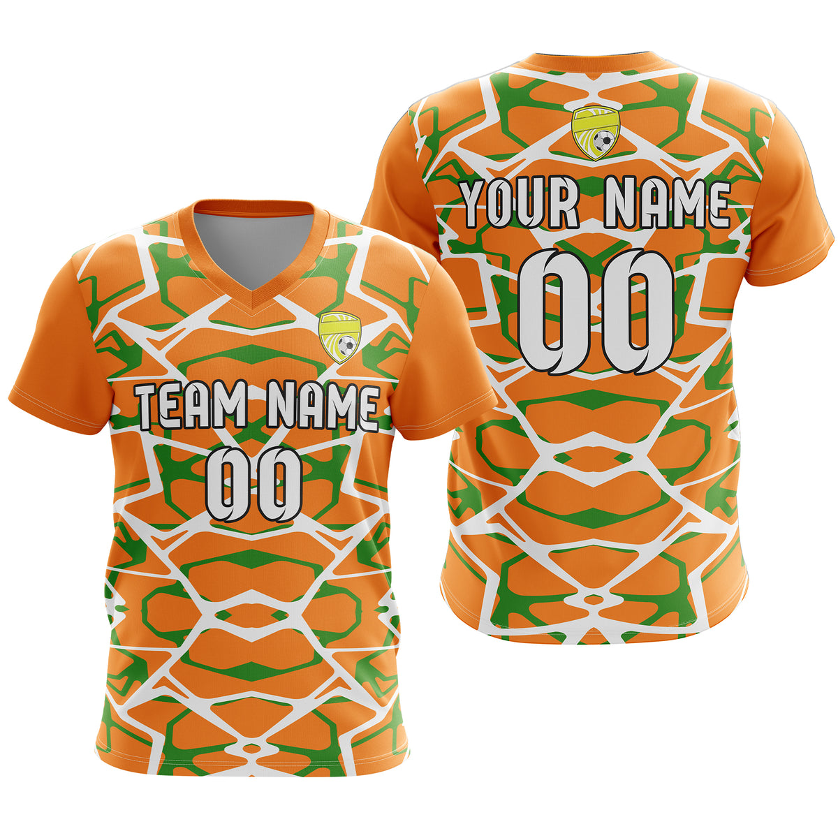 Custom Wild Pulse V-Full Pattern Black Soccer sport Tops Jersey