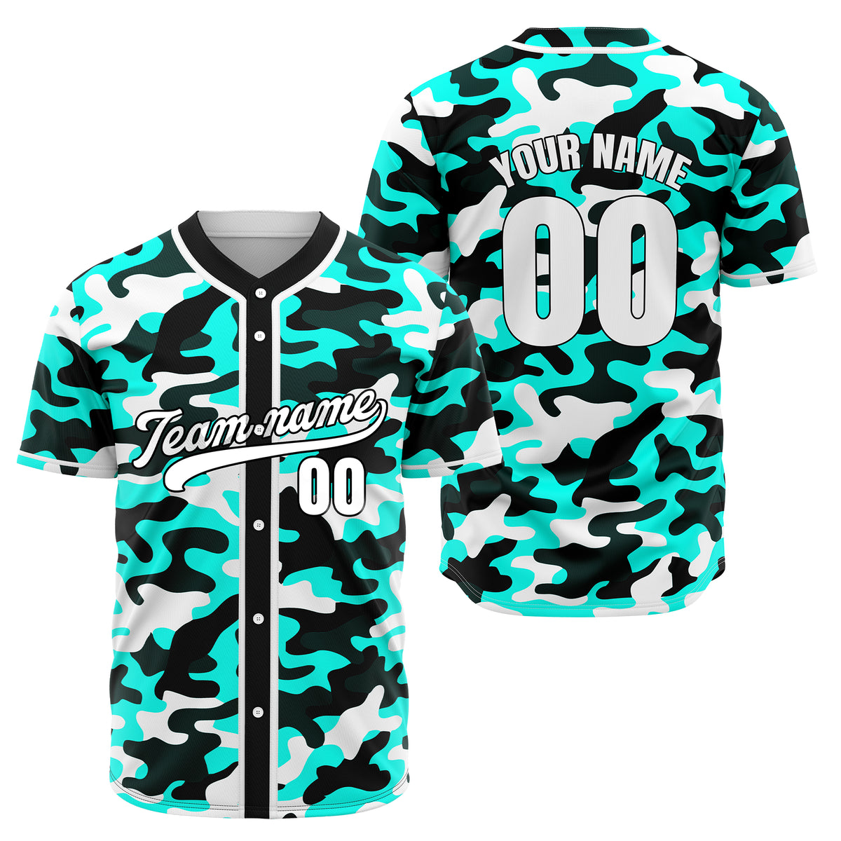Custom Shadow Command Aqua Baseball Sports Jersey Personalized Uniform with Name &amp; Number