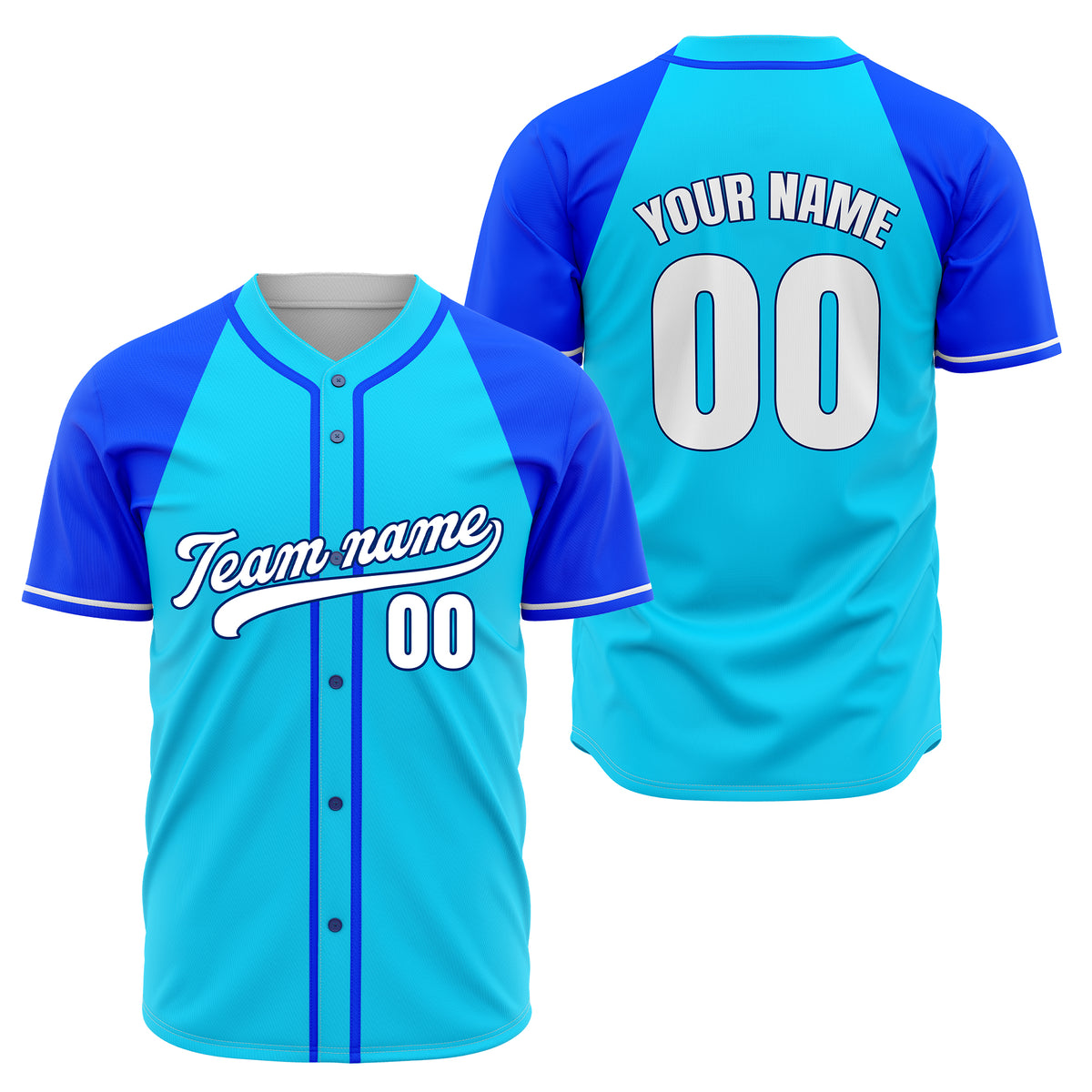 Custom Baseline Baseball Aqua Sports Jersey Personalized Uniform with Name &amp; Number