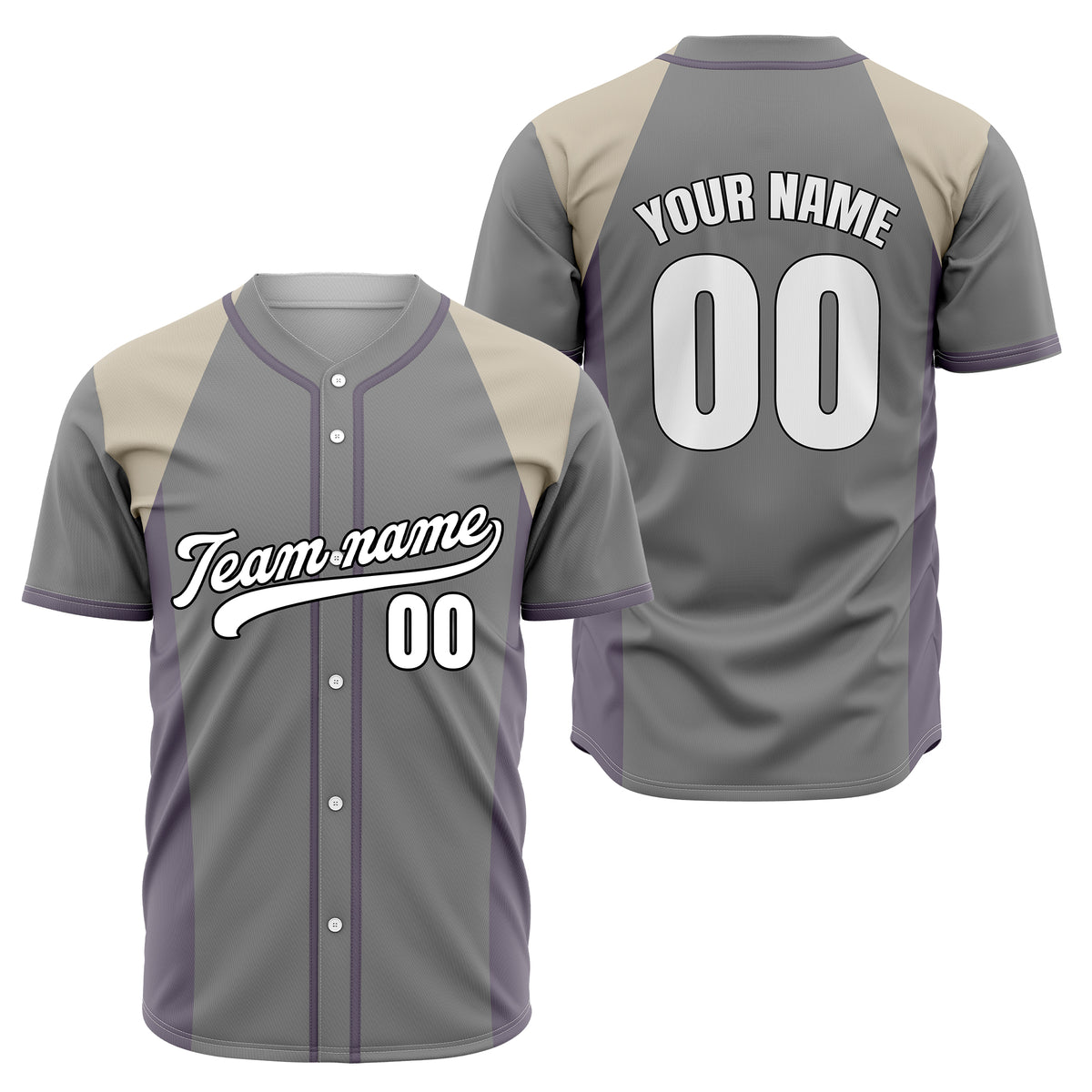 Custom Timeless Stripes Baseball Grey Sports Jersey Personalized Uniform with Name &amp; Number