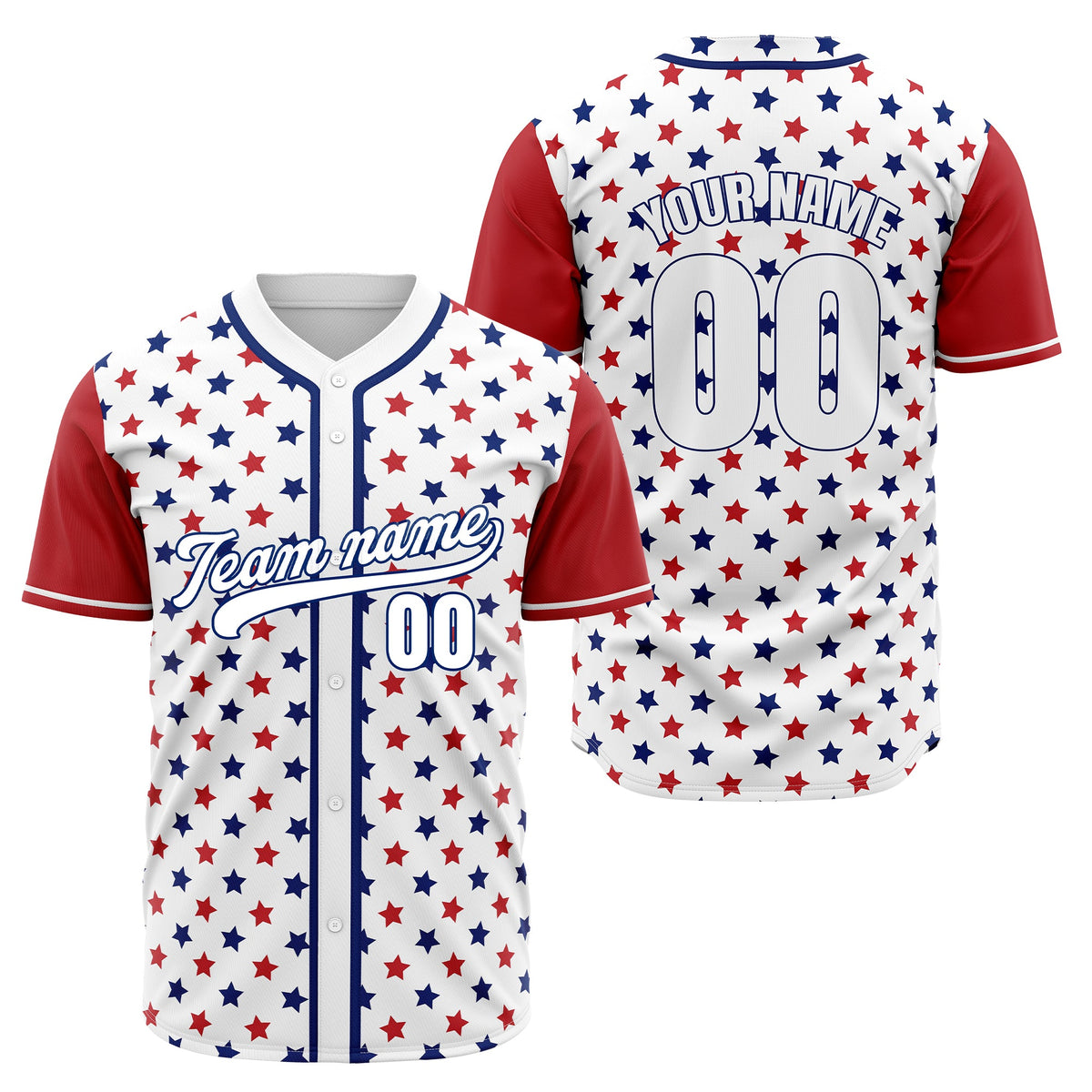 Custom Stars &amp; Stripes Baseball Sports Jersey Personalized Uniform with Name &amp; Number