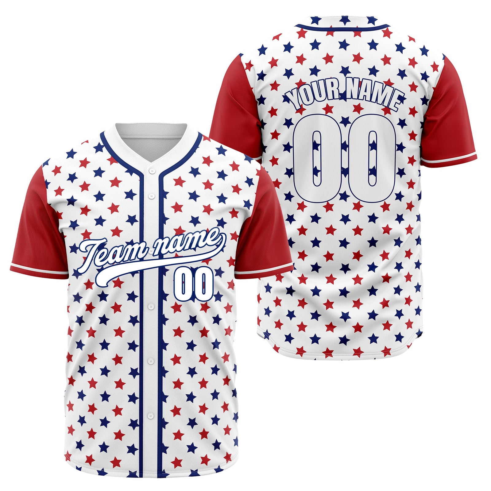 Custom Stars & Stripes Baseball Sports Jersey Personalized Uniform with Name & Number
