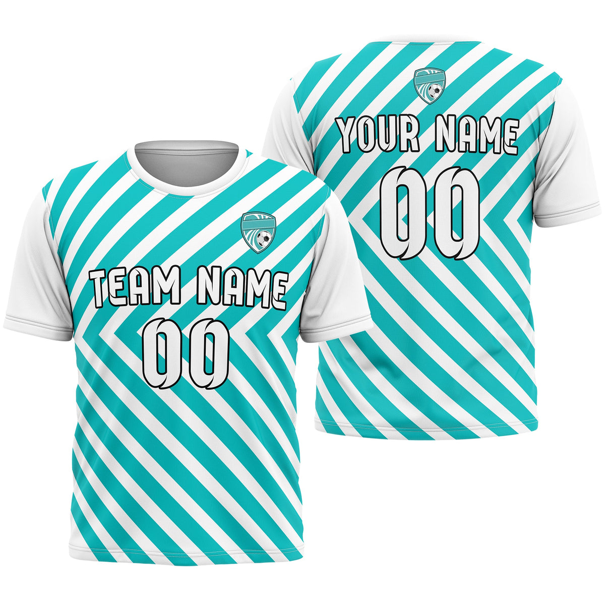 Custom Soccer R Stripes D3 Pro Line Aqua Sports Tops Jersey