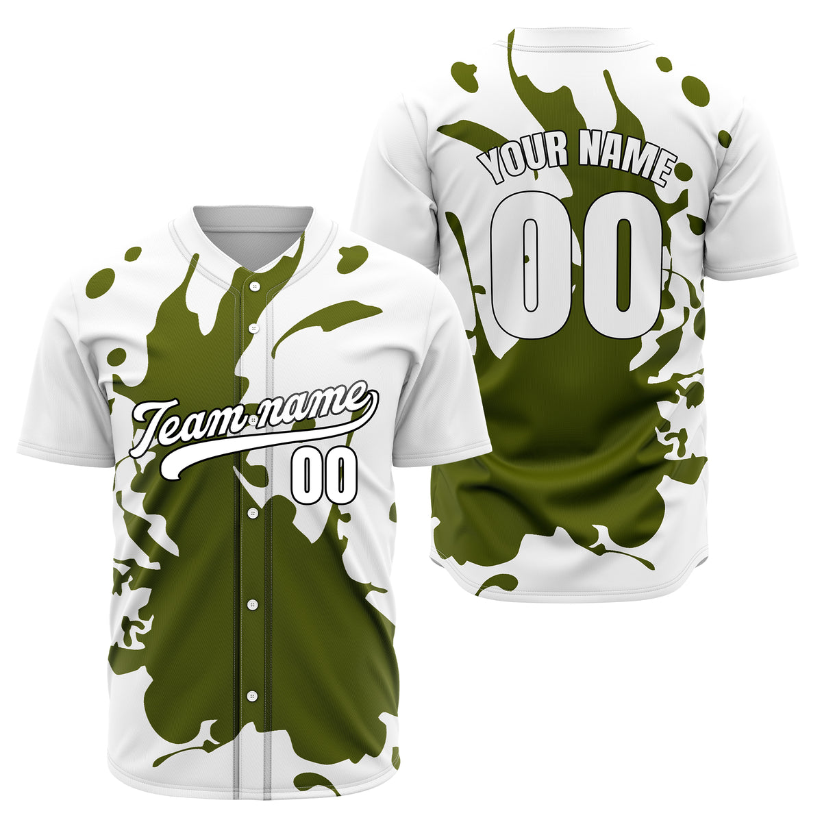 Custom Ink Splash White Baseball Sports Jersey Personalized Uniform with Name &amp; Number