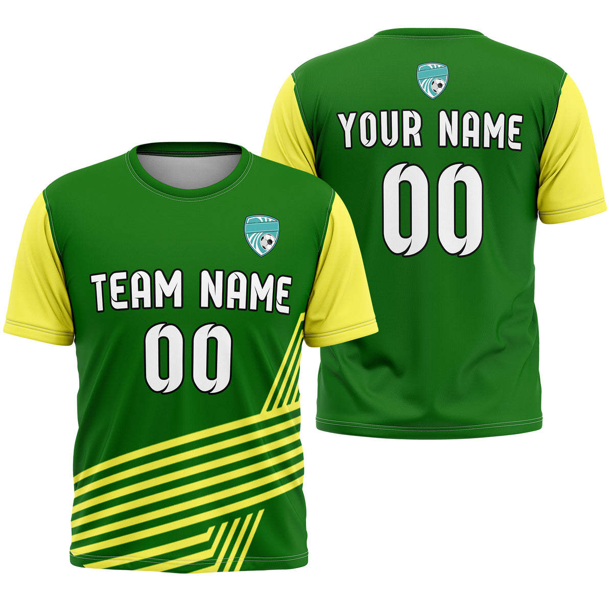 Custom Rapid Line R Side Pattern Soccer Green sport Tops Jersey