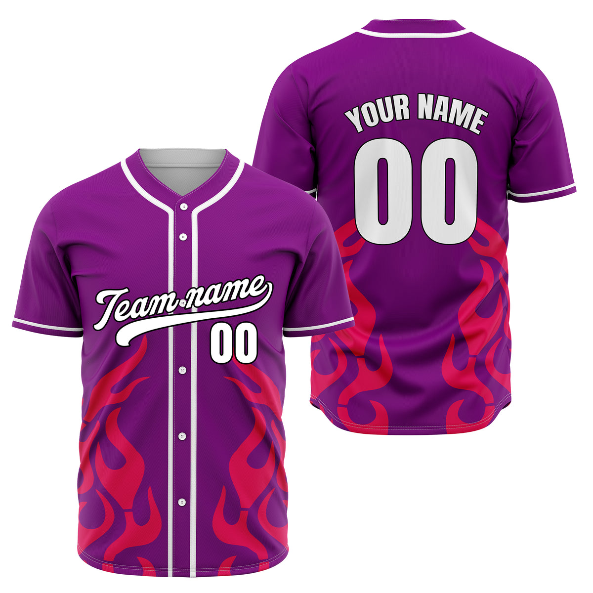 Custom Shadow Flames Blue Baseball Sports Jersey Personalized Uniform with Name & Number