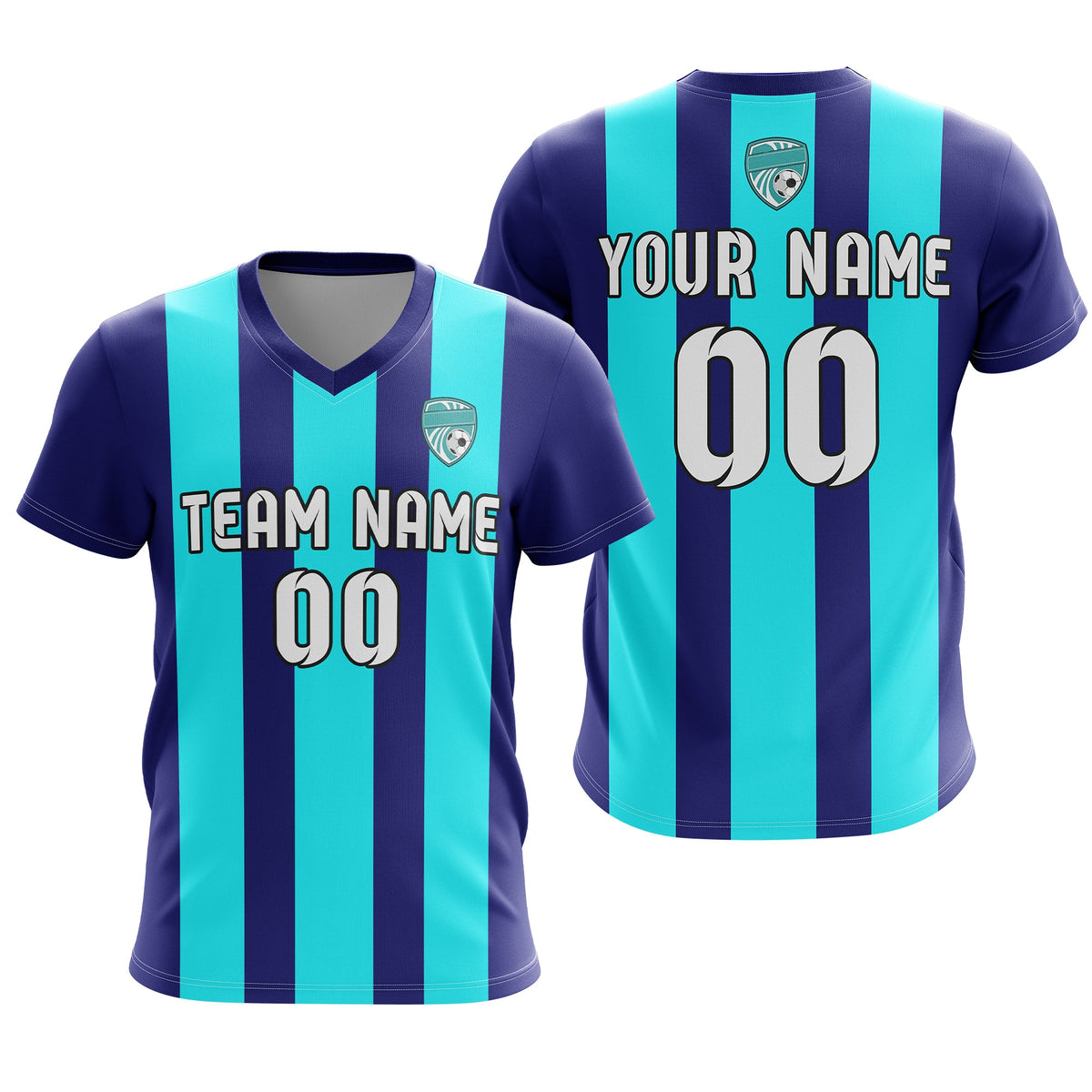 Custom Striker Stripe V-Neck D1 Soccer Sport Tops Jersey