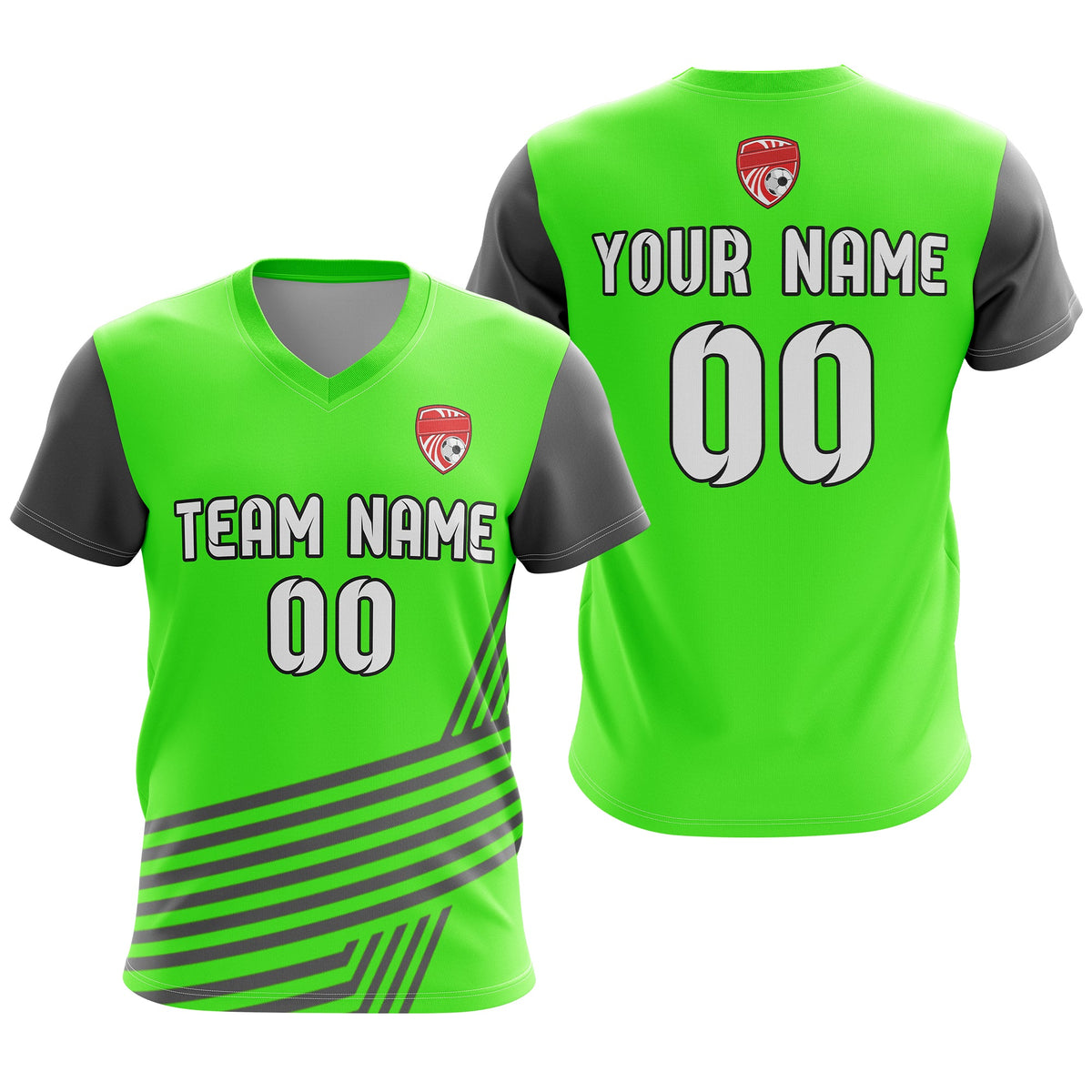 Custom V-Neck Side Pattern D4 Rapid Line Soccer Sport Tops Jersey