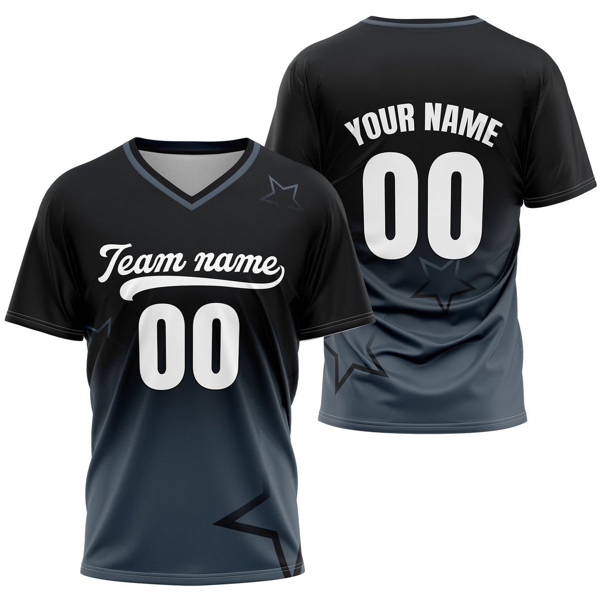 Custom Star Gradient Baseball Aqua Sports Jersey Personalized Uniform with Name & Number