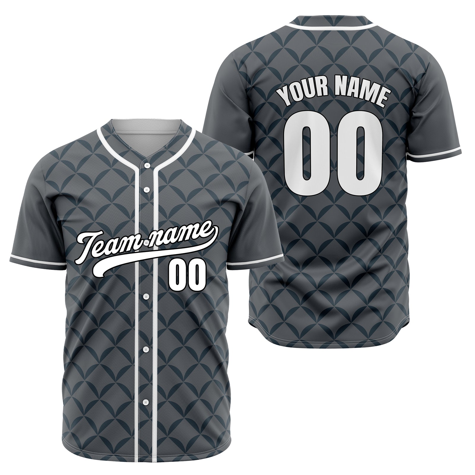 Custom Vertex Vibe Dark Grey Baseball Sports Jersey Personalized Uniform with Name & Number