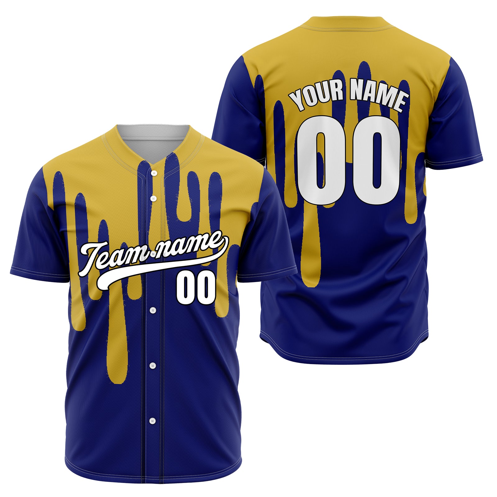 Custom Ink Drip Navy Sports Jersey Personalized Uniform with Name & Number