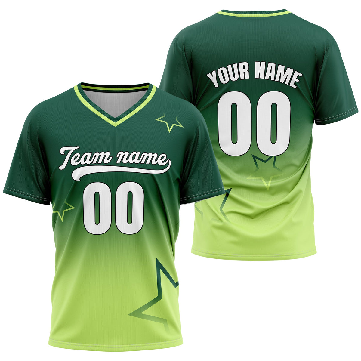 Custom Star Gradient Baseball Aqua Sports Jersey Personalized Uniform with Name & Number