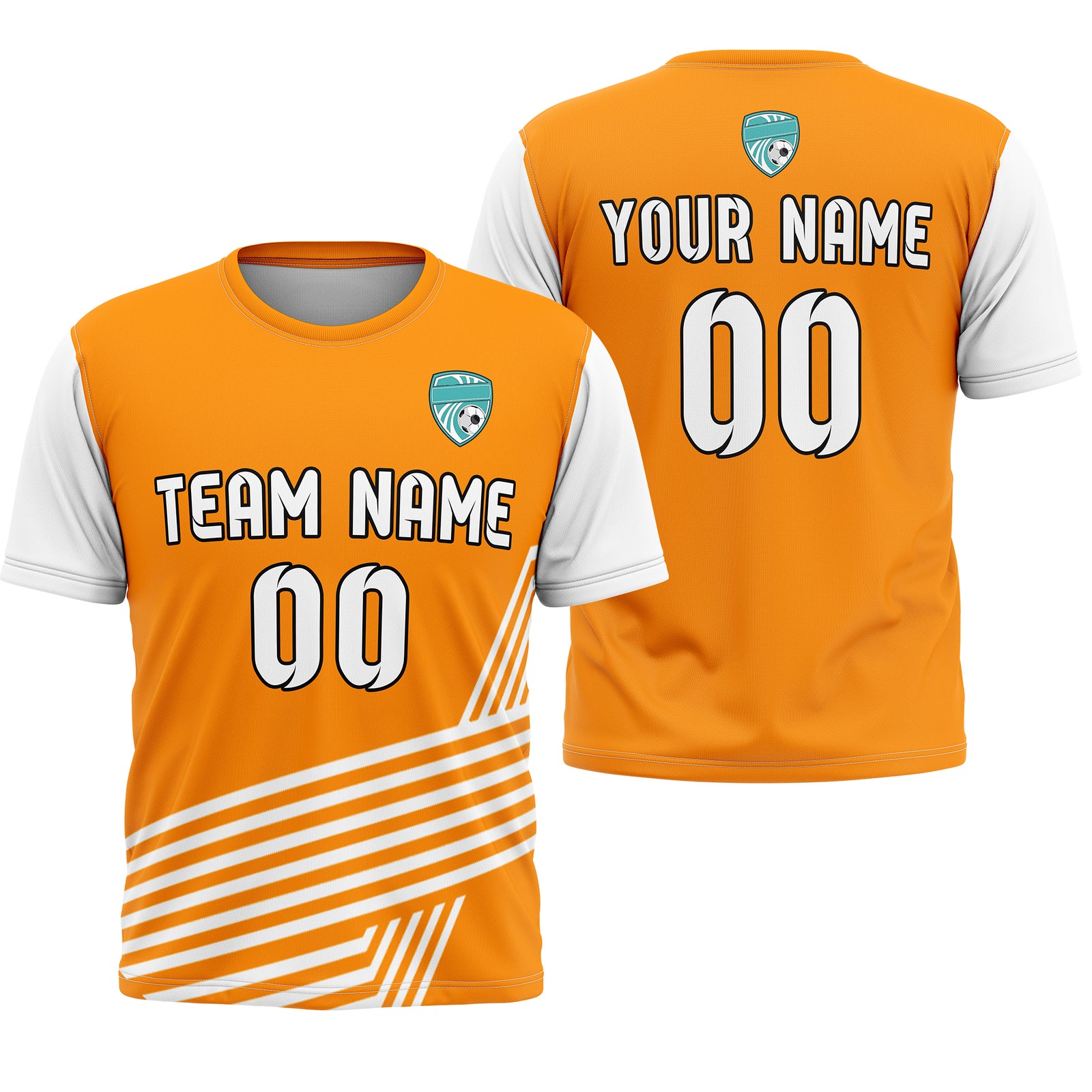 Custom Rapid Line R Side Pattern Soccer Orange sport Tops Jersey