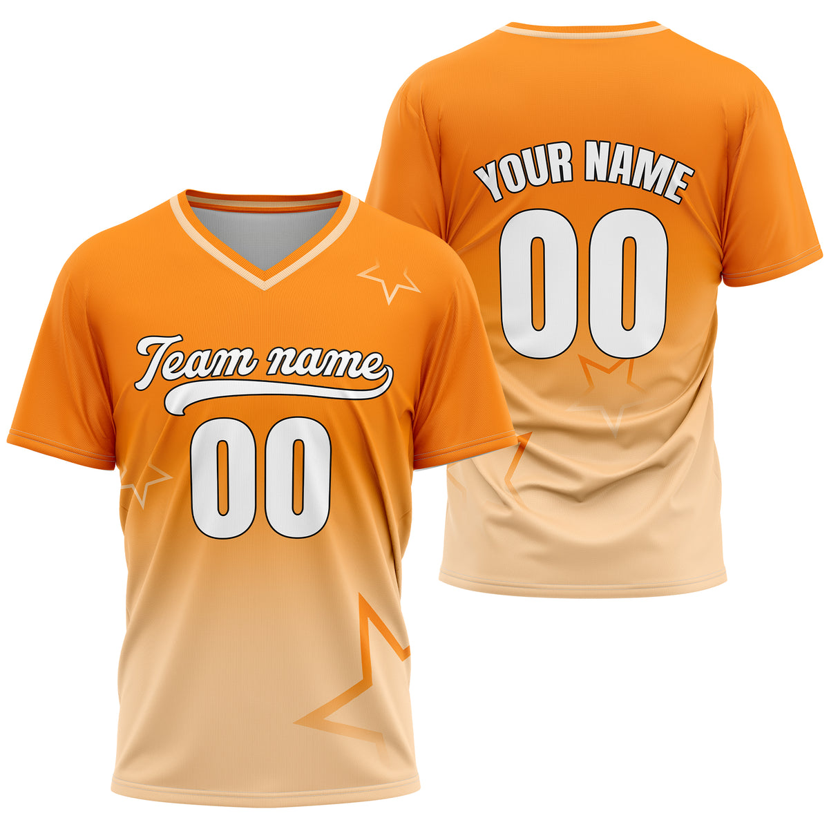 Custom Star Gradient Baseball White Sports Jersey Personalized Uniform with Name & Number