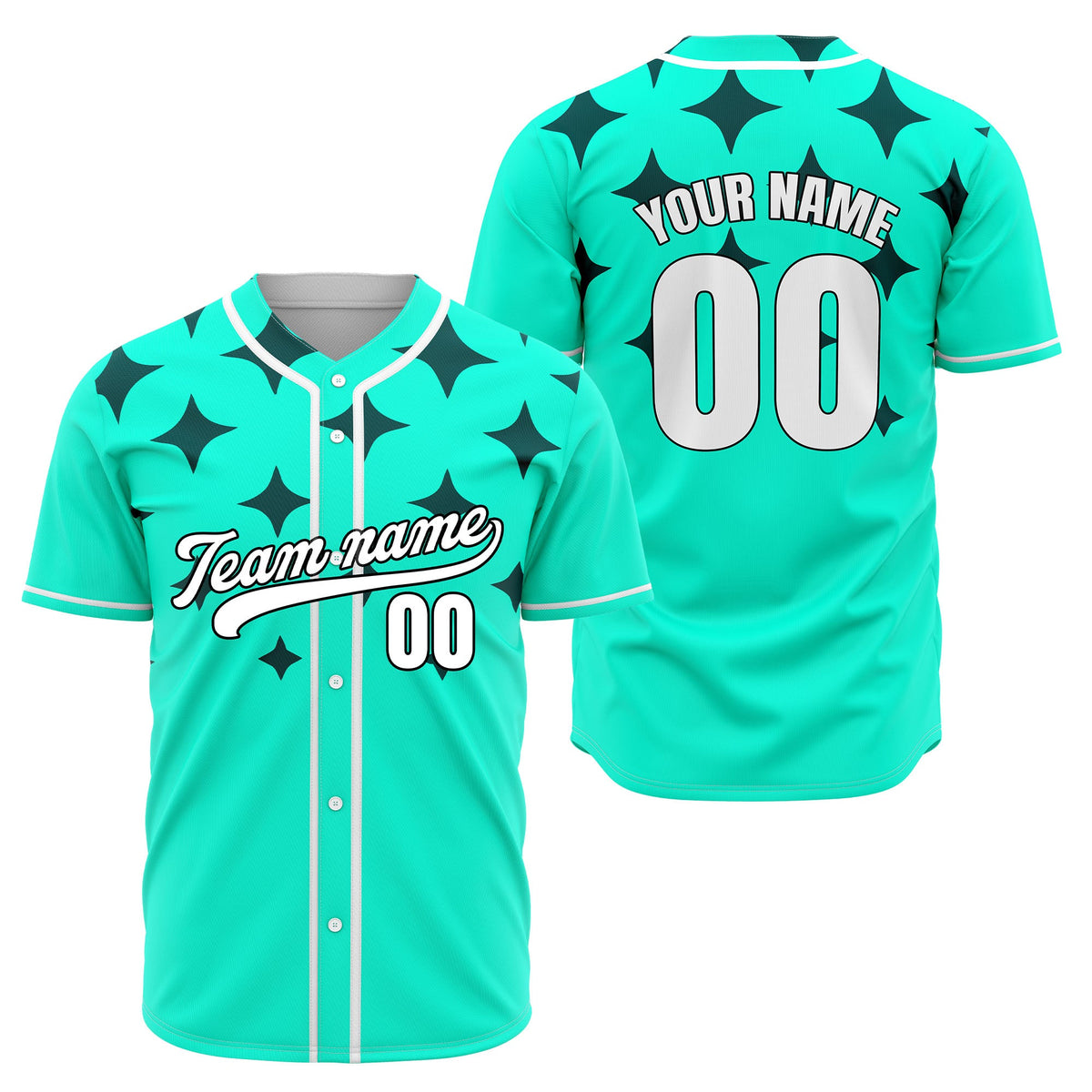 Custom Starlight Aqua Baseball Sports Jersey Personalized Uniform with Name &amp; Number