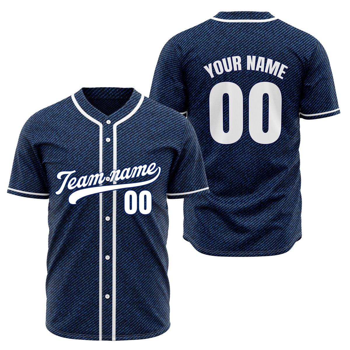 Custom Vintage Denim Baseball Sports Jersey Personalized Uniform with Name &amp; Number