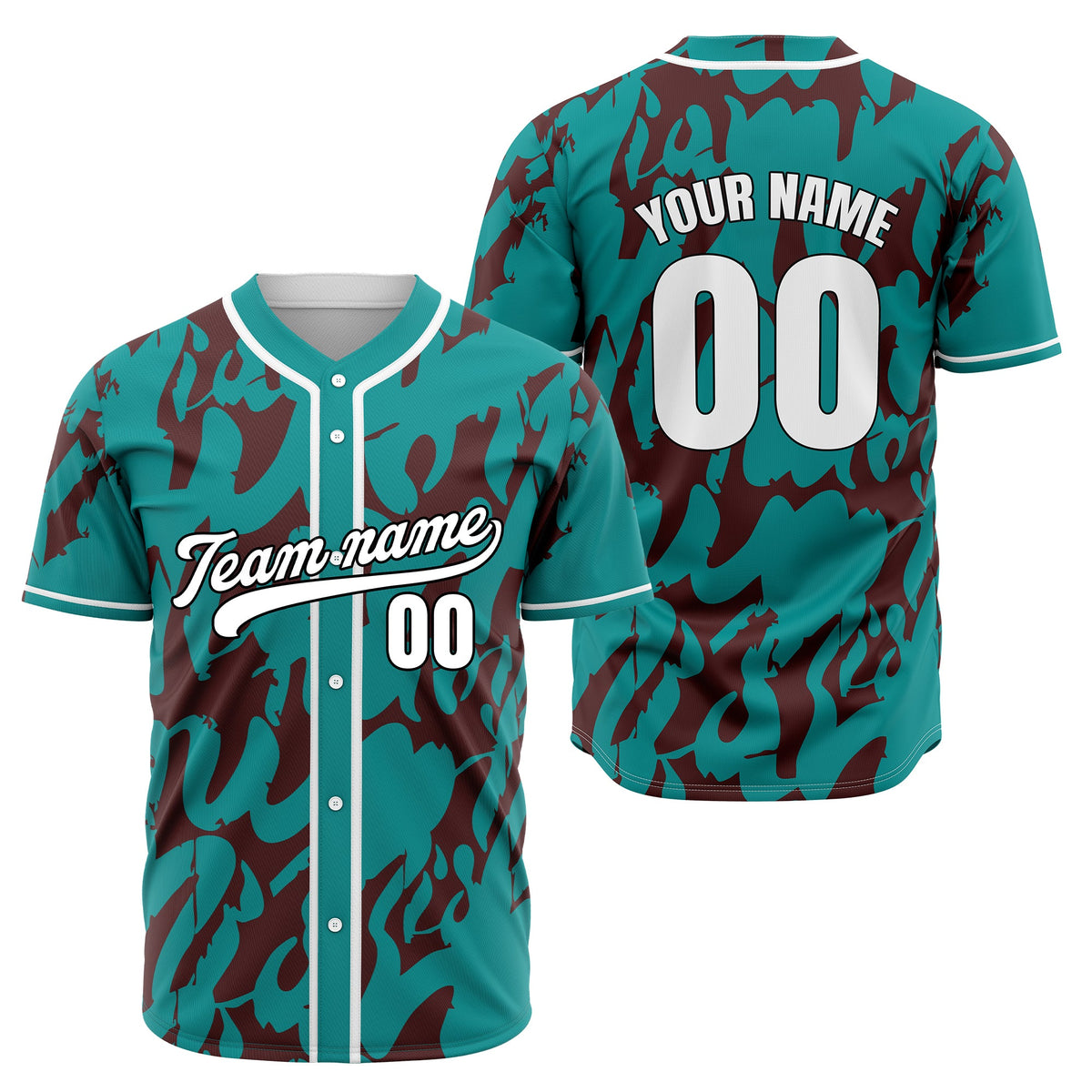 Custom Graffiti Sox Aqua Baseball Sports Jersey Personalized Uniform with Name & Number