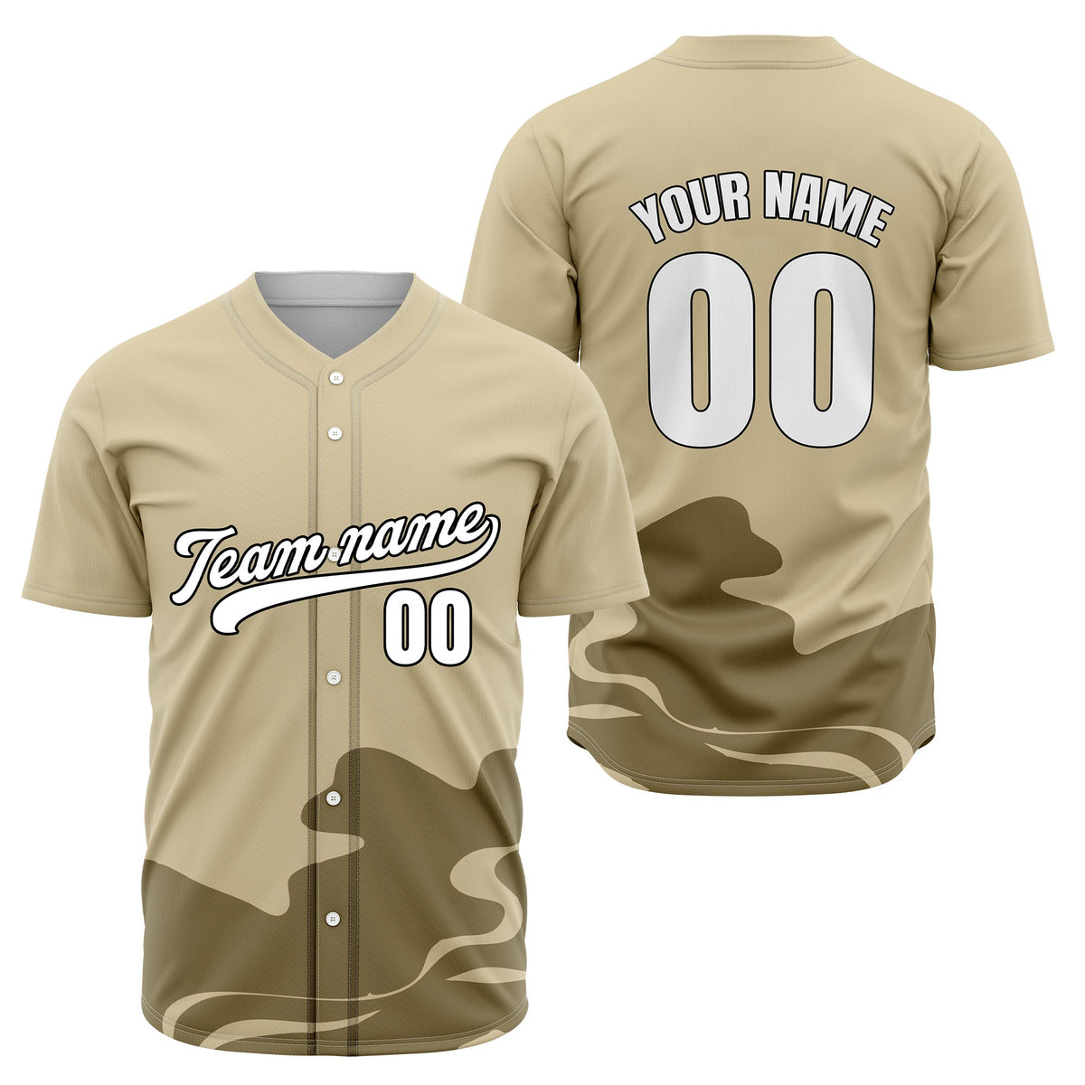 Custom Yellow Baseball Wave Sports Jersey Personalized Uniform with Name & Number