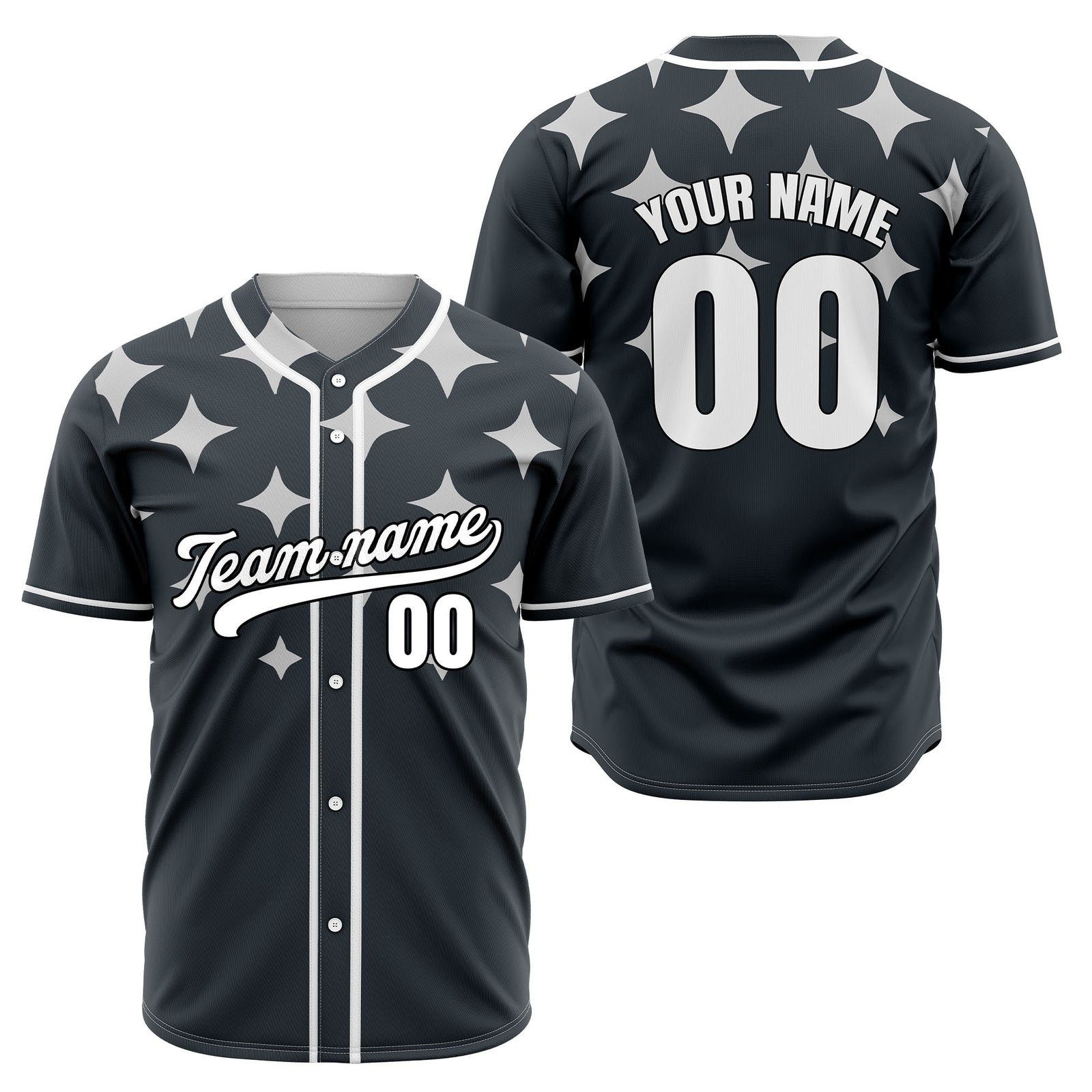 Custom Starlight Grey Baseball Sports Jersey Personalized Uniform with Name & Number