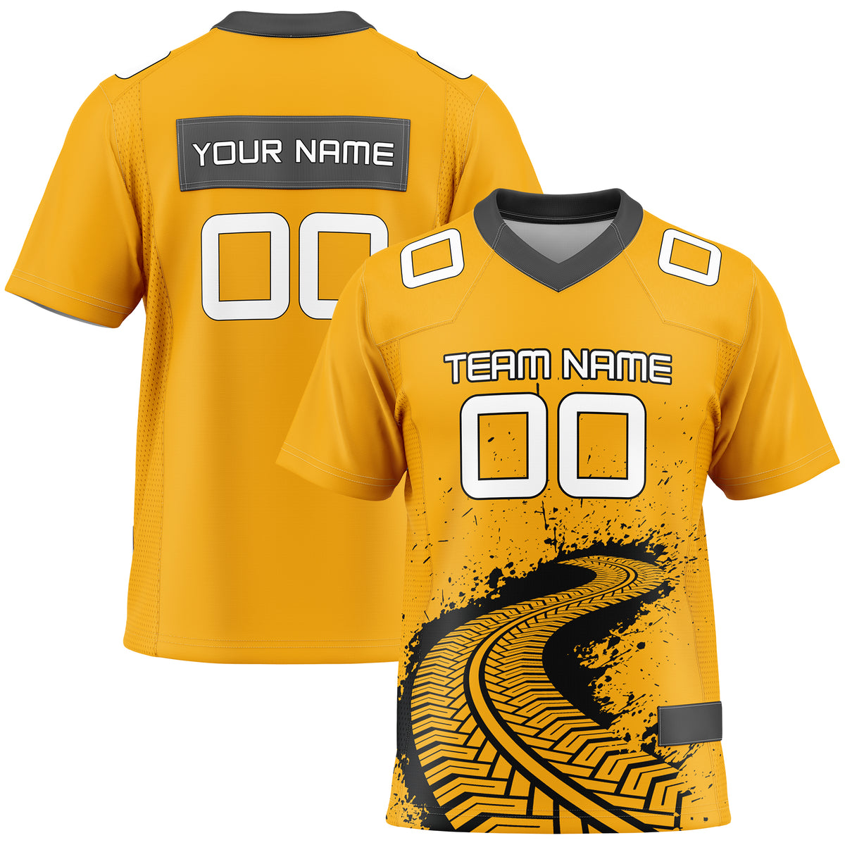 Custom Elite Sideways Drift Orange  Mesh Authentic Football Jersey