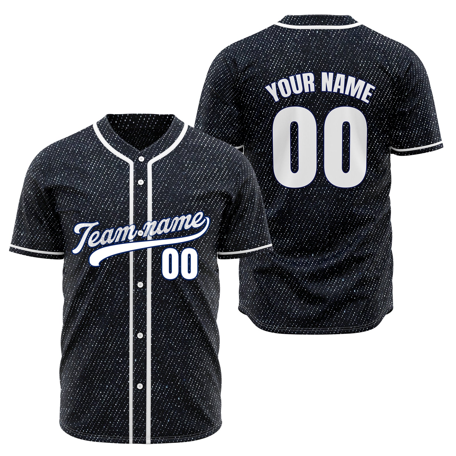 Custom Cosmic Denim Baseball Sports Jersey Personalized Uniform with Name & Number