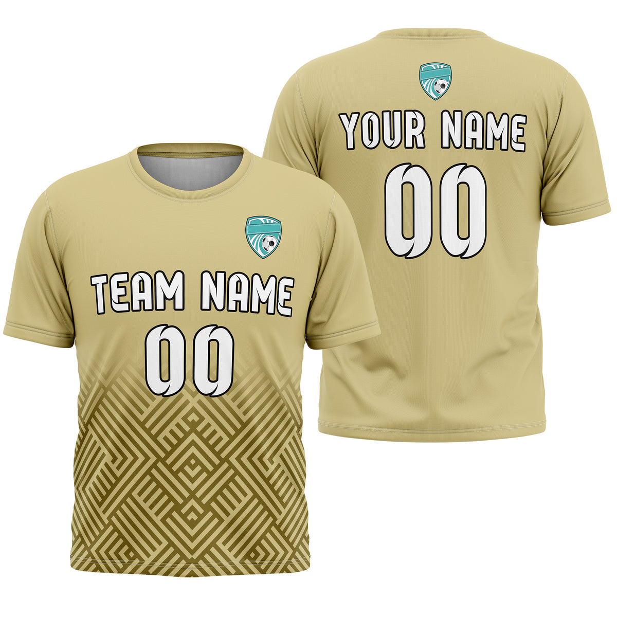 Custom Shadow Line R Side Pattern Soccer khaki Sport Tops Jersey