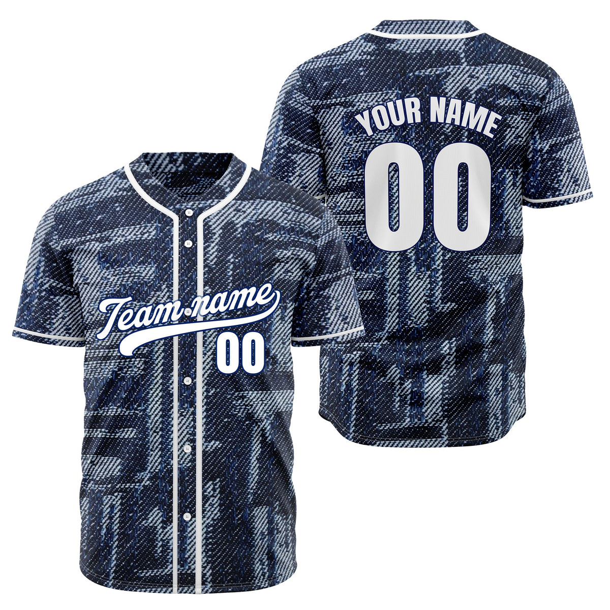 Custom Denim Storm Baseball Sports Jersey Personalized Uniform with Name &amp; Number