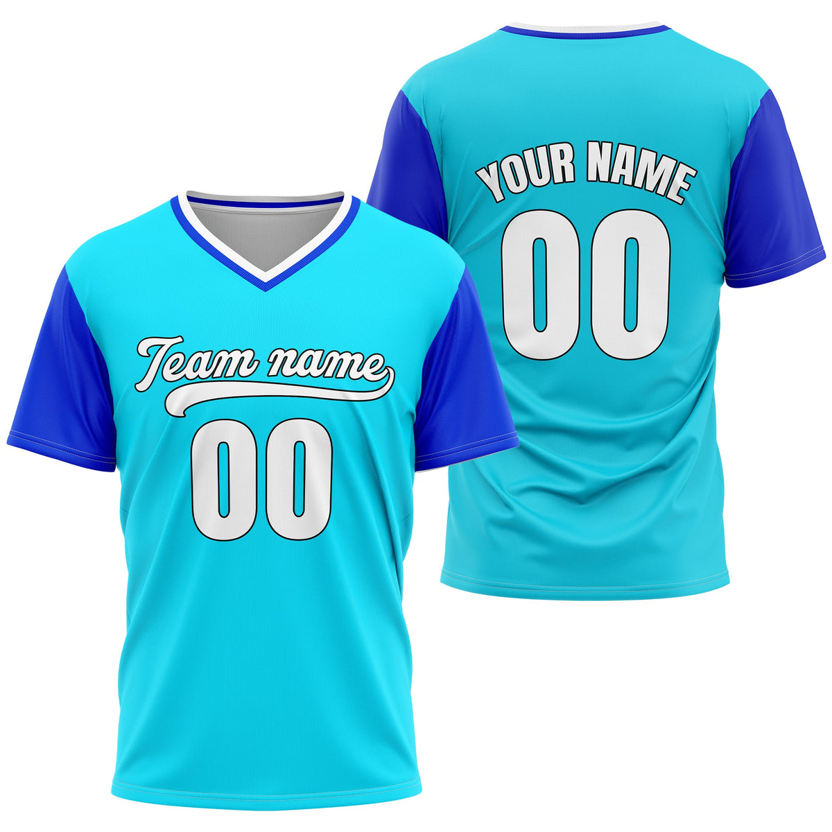 Custom Victory Line Aqua Pullover Baseball Sports Jersey Personalized Uniform with Name &amp; Number