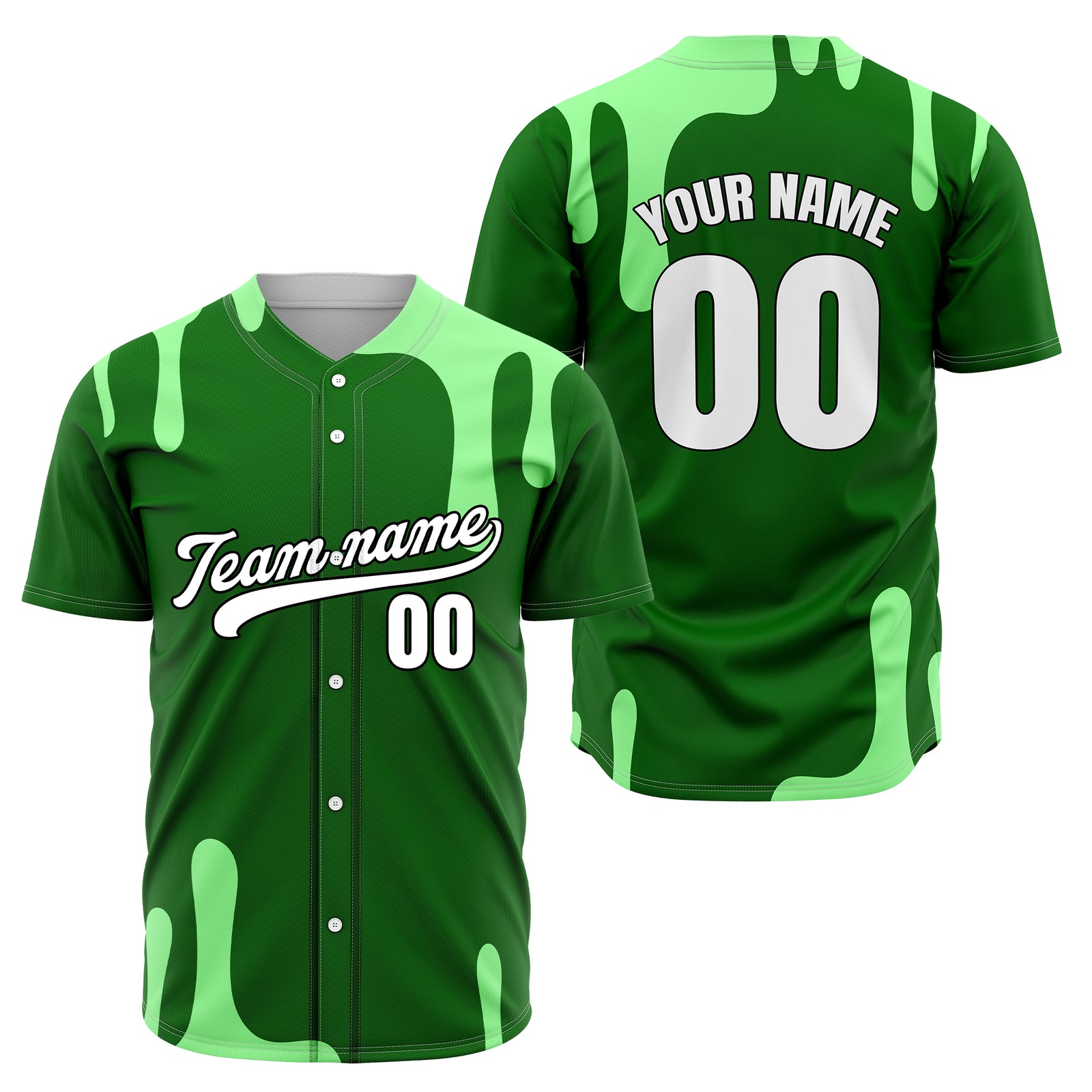 Custom Ink Dripline Green Sports Jersey Personalized Uniform with Name & Number