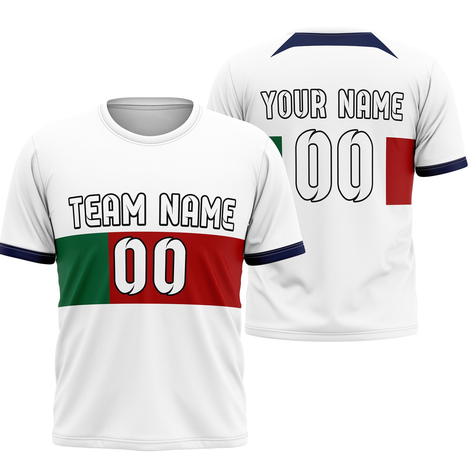 Custom PORTUGAL Fan Jersey Personalized with Name & Number