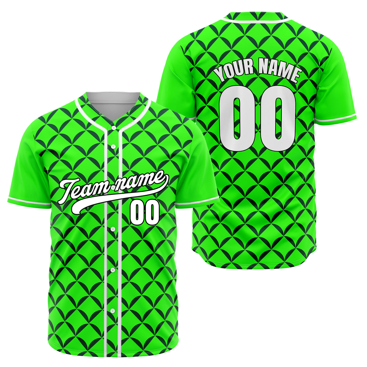 Custom Vertex Vibe Neon Green Baseball Sports Jersey Personalized Uniform with Name &amp; Number