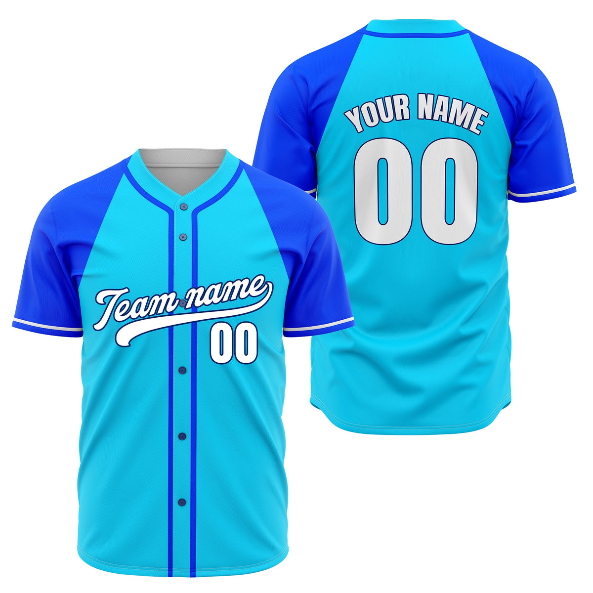 Custom Baseline Baseball Aqua Sports Jersey Personalized Uniform with Name &amp; Number